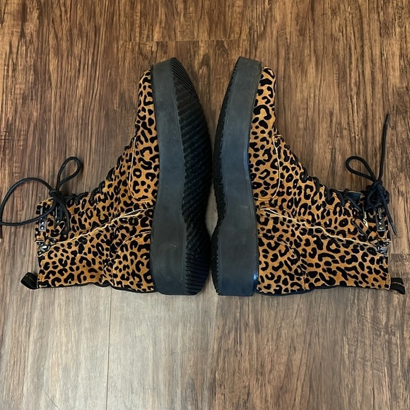 DIANE VON FURSTENBERG In Charge Leopard chunky suede Boots 9.5 - Picture 8 of 16